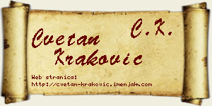 Cvetan Kraković vizit kartica